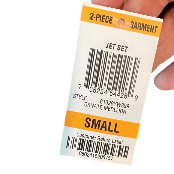 I.N.C. NWT Sz S Black Yellow Paisley Gold Accents 2-Piece Tank Top & Blouse - Picture 8 of 8